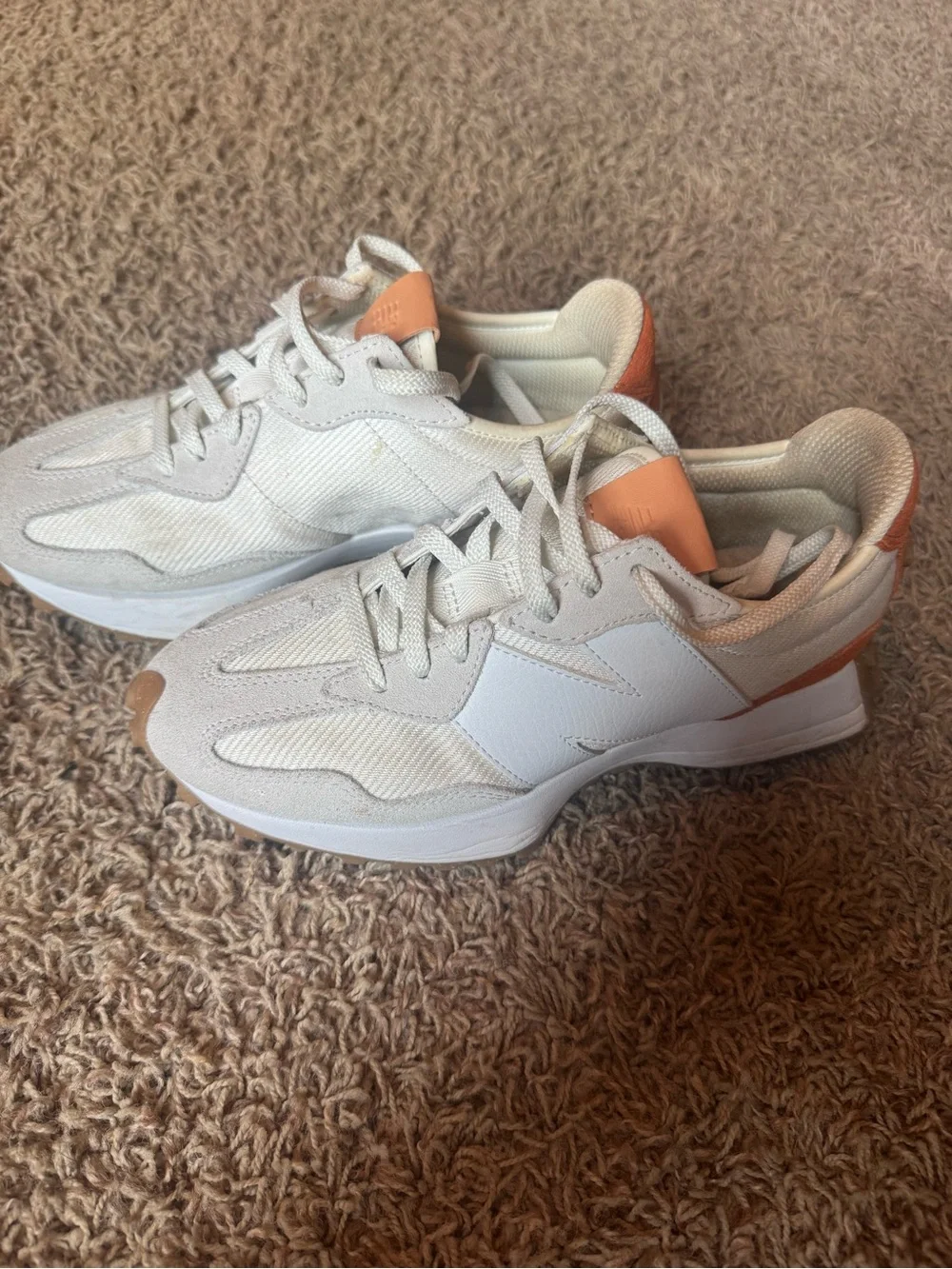 Women's New Balance Neutral White & Tan Accent Lifestyle Sneakers
